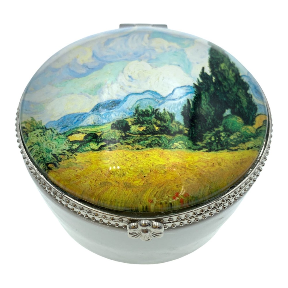 Trinket Box - Wheat Field with Cypresses - Vincent Van Gogh - Ceramic & Glass
